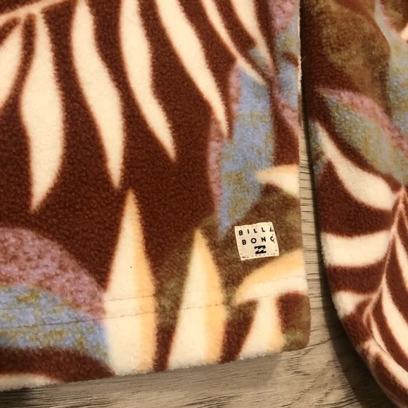 Billabong Casual Fling Half Zip Polar Fleece Sweater Brown women’s L - Picture 9 of 11